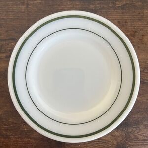 Vintage Pyrex Corning Emerald Band Green Stripe Plate